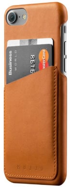 Mujjo Leather Wallet Case iPhone 7 Gyllenbrun