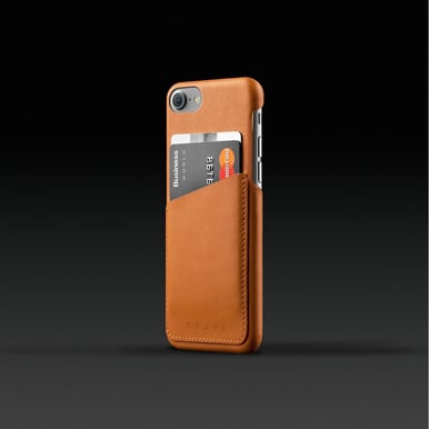 Mujjo Leather Wallet Case iPhone 7 Gyllenbrun