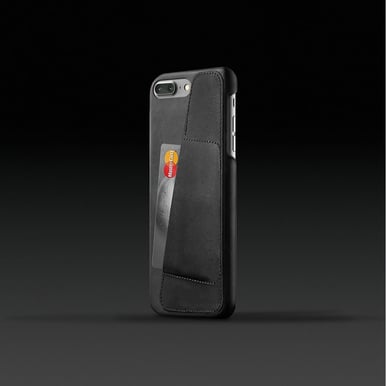 Mujjo Leather Wallet Case iPhone 7 Plus Svart