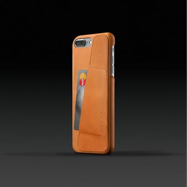 Mujjo Leather Wallet Case iPhone 7 Plus Gyllenbrun
