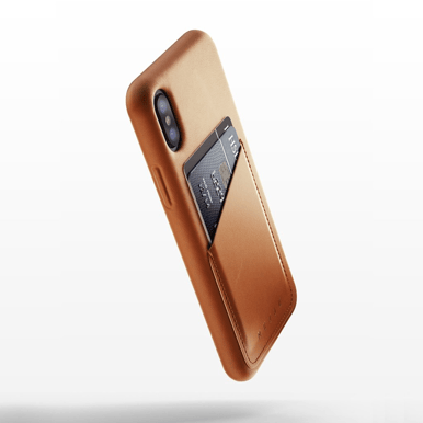 Mujjo Full Leather Wallet Case iPhone X Brun