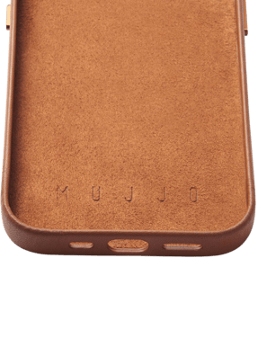 Mujjo Full Leather Wallet Case iPhone 14 Pro Brun
