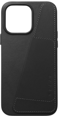 Mujjo Full Leather Wallet Case iPhone 14 Pro Max Svart