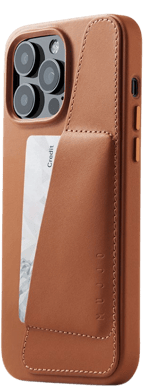 Mujjo Full Leather Wallet Case iPhone 14 Pro Max Brun