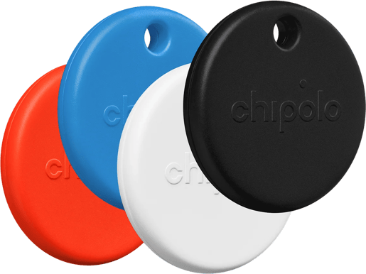 Chipolo POP Svart/Vit/Röd/Blå 4-pack