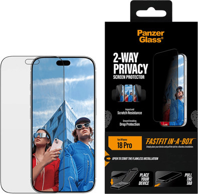 PanzerGlass iPhone 18 Pro 2-Way Privacy Screen Protector w/Fastfit