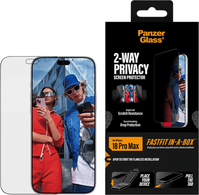 PanzerGlass iPhone 18 Pro Max 2-Way Privacy Screen Protector w/Fastfit