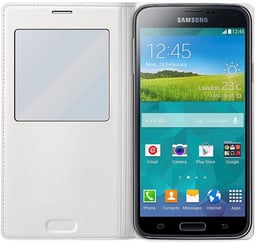 Samsung Galaxy S5 S-View Cover med trådlös laddning vit