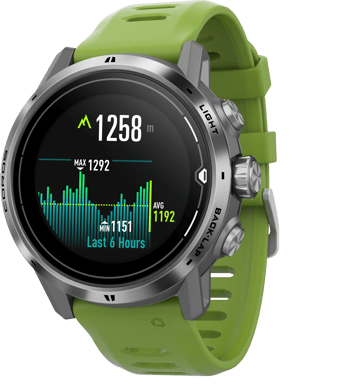 COROS APEX Pro Multisport Watch Silver/Grön