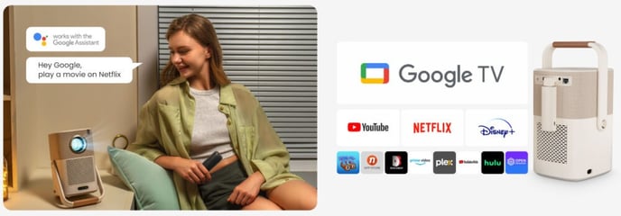 Yaber T2 Plus FHD Google TV Portabel Projektor