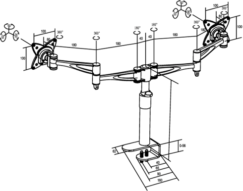 Deskmount III Dual Arm Silver