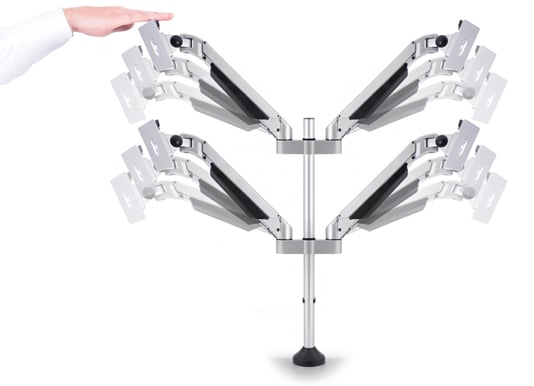 M VESA Gas Lift Arm Quad Silver
