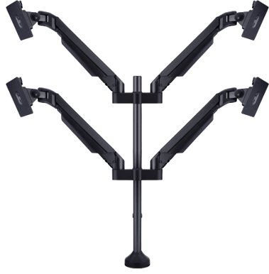 M VESA Gas Lift Arm Quad Svart
