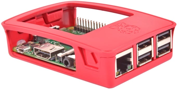 Låda för Raspberry Pi, Vit/Röd