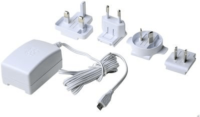 Strömadapter Raspberry Pi, microUSB - Vit