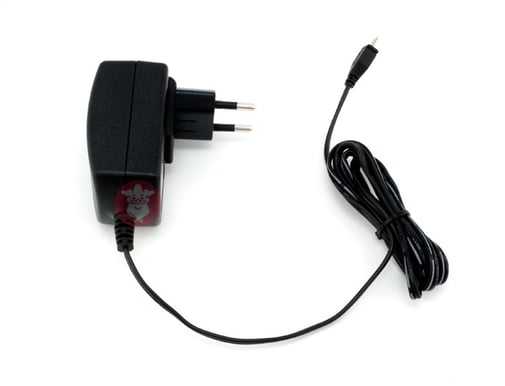 Strömadapter Raspberry Pi, microUSB - Svart