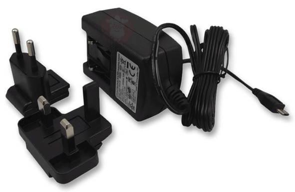Strömadapter Raspberry Pi, microUSB - Svart