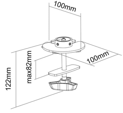 M Desktopmount Sing/Dual/Triple/Quad Grommet Base