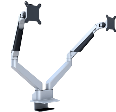 M VESA Gas Lift Arm Dual Side by Side Silver