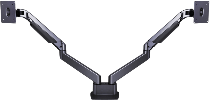 M VESA Gas Lift Arm Dual Side by Side Svart