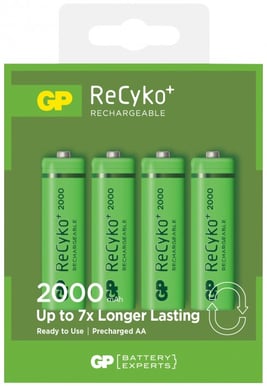 GP Recyko NiMH AA-batterier 2000 mAh (R6) 4-P