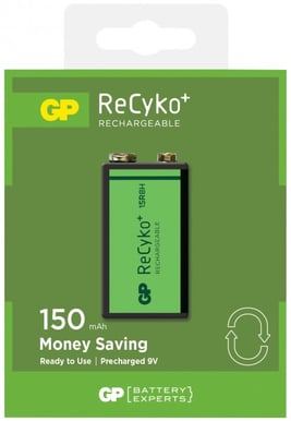 GP ReCyko NiMH 9V-batteri 150 mAh (6L22) 1-P