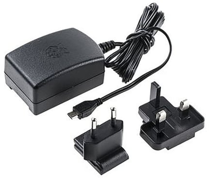 Strömadapter Raspberry Pi 3  microUSB 2,5A -Svart