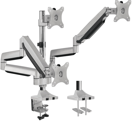 LogiLink Ledad monitorarm gas 13-32" trippel aluminium