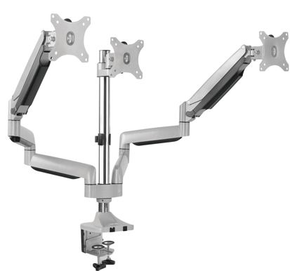 LogiLink Ledad monitorarm gas 13-32" trippel aluminium