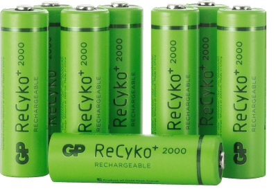 GP ReCyko NiMH AA-batterier 2000 mAh E-BOX 8-P
