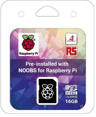 Raspberry Pi 16GB microSD, Förinstallerad NOOBs (v2)