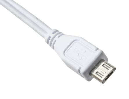 Strömadapter Raspberry Pi, microUSB - Vit