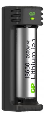 GP 18650 Li-ion Batteriladdare 1-slot inkl. 1x 2600 mAh