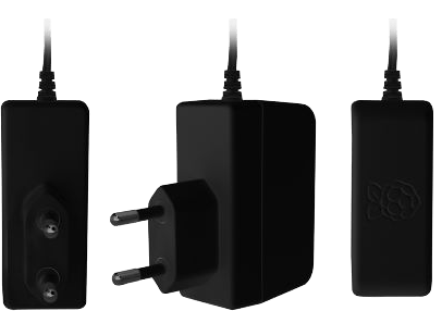 Strömadapter Raspberry Pi v2, microUSB - Svart
