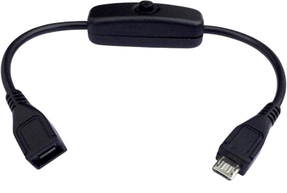 USB sladd med Brytare för Enkortsdatorer, 200mm, Svart