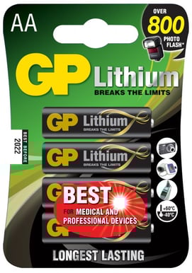GP Litium AA-batterier (15LF) 4-P