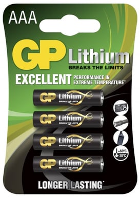 GP Litium AAA-batterier (24LF) 4-P
