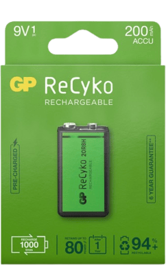GP ReCyko NiMH 9V-batteri 200 mAh (6L22) 1-P