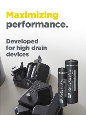 GP ReCyko Pro NiMH AAA-batterier 800 mAh (R03) 4-P