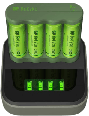 GP ReCyko Laddstation Everyday 4x 2100 mAh AA på köpet Grön