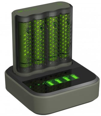 GP ReCyko Laddstation Speed 4x 2600 mAh AA på köpet Grå