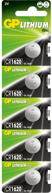 GP Litiumbatteri Knappcell CR1620 3V 5-P