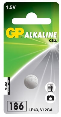 GP Alkalisk knappcell LR43 1.5V 1-P