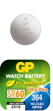 GP Klockbatteri Knappcell (364F) 1.55V 10-P