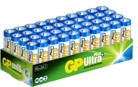 GP Ultra Plus Alkaliska AA-batterier (LR6) Box 40-P