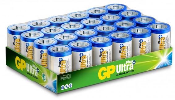 GP Ultra Plus Alkaliska D-batterier (LR20) Box 24-P