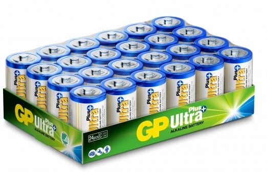GP Ultra Plus Alkaliska C-batterier (LR14) Box 24-P