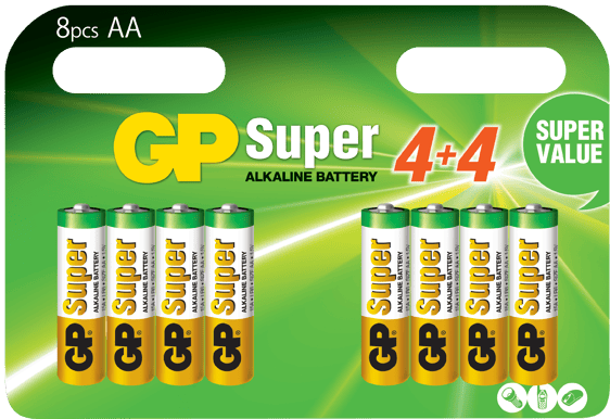 GP Super Alkaline AA 15A/LR6, 4+4-pack