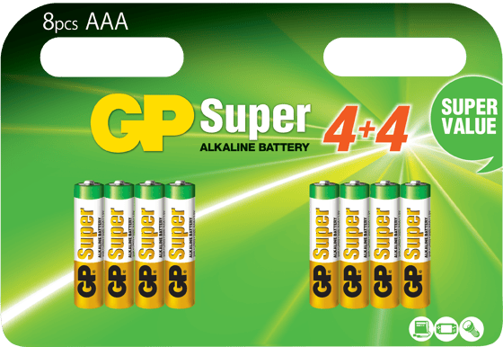 GP Super Alkaline AAA 24A/LR03, 4+4 pack