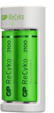 GP ReCyko Batteriladdare E211, inkl. 2st AA 2100mAh NiMH-batterier
